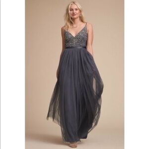 NWT BHLDN Avery Beaded Sequin Tulle Bridesmaid Special Occasion Dress - Size 2